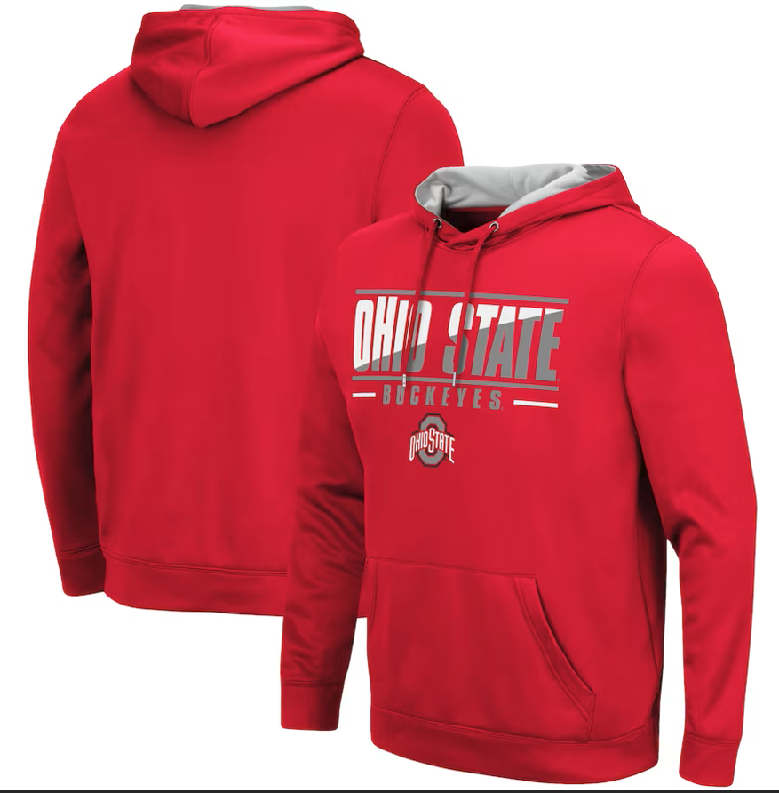 Men's Ohio State Buckeyes Colosseum Slash Stack 2.0 Pullover Hoodie