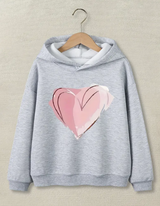 Sweetheart Print Big Girls Casual Hoodie