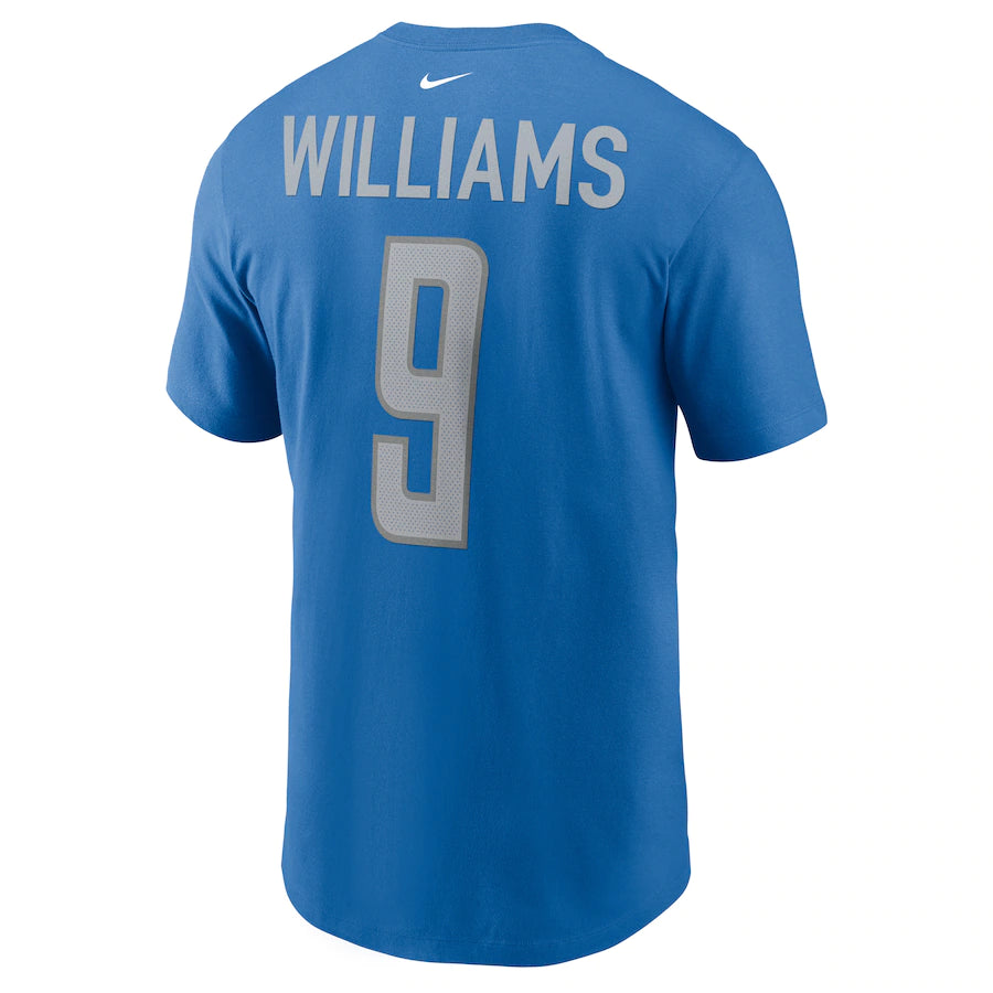 Jameson Williams Detroit Lions Nike 2022 NFL Draft First Round Pick Player Name & Number T-Shirt - Blue