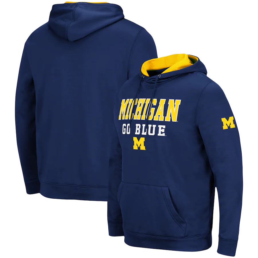 Michigan Wolverines Colosseum Men's Sunrise Pullover Hoodie