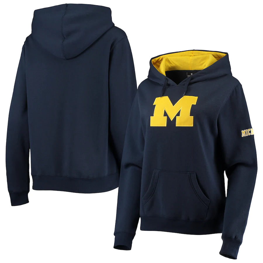 Michigan Wolverines Colosseum Women's Big Logo Team Pullover Hoodie